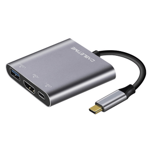 מתאם Multiport בחיבור USB-C לחיבורים HDMIUSBUSB-C באיכות 4K30HZ