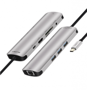 מתאם USB-C למגוון חיבורים HDMI - USB3.0 - SD Card - LAN תומך MACBOOK