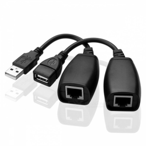 מרחיק USB2.0 על גבי כבל רשת CAT6 / CATE עד 45 מטר