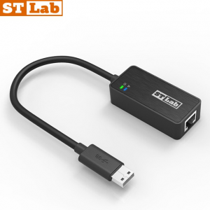 מתאם רשת STLAB U-790 מחיבור USB לחיבור RJ45 במהירות 10/100/1000Mbps