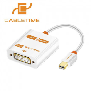 כבל מתאם מחיבור MIni DisplayPort לחיבור DVI נקבה CableTime