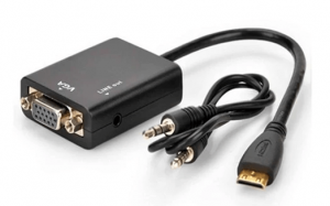 מתאם מחיבור MINI HDMI לחיבור VGA כולל חיבור אודיו