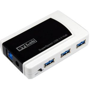 מפצל USB 3.0 הכולל 7 כניסות STLAB U-870 USB כולל ספק כח